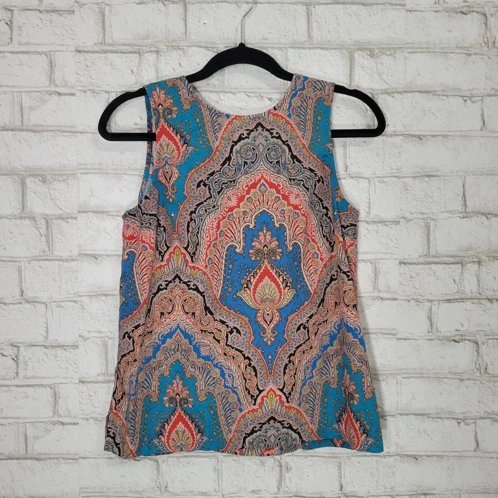 J Crew printed tie-back tank